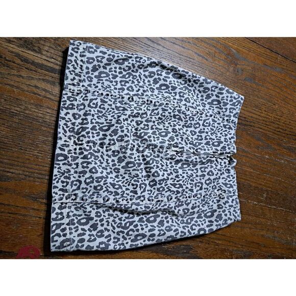 Small Wish List Jeans Cream Brown Muted Color Mini Skirt Stretch Bodycon Leopard - Picture 4 of 4